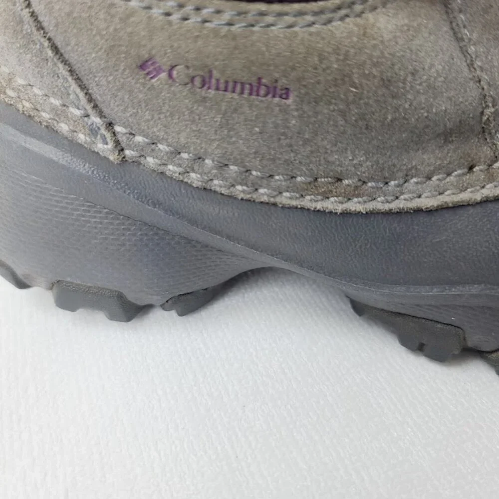 Columbia Girl's Black Purple Rope Tow II BY1308-502 Leather Ankle Winter Boot 1